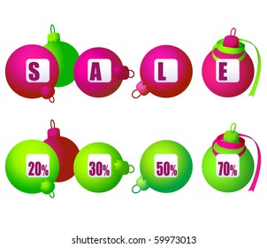 Set of christmas sale decorations