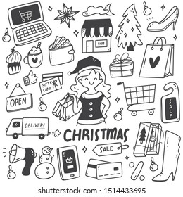 Set of Christmas sale doodles