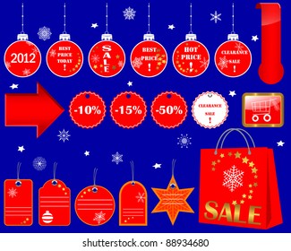 Set of Christmas Sale icons. Vector 10EPS.