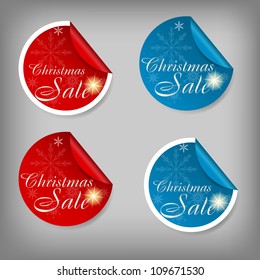 Set of Christmas Sale Tags. Vector illustration