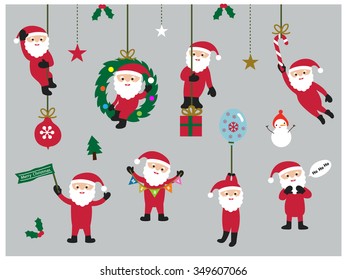 Set of Christmas Santa Claus