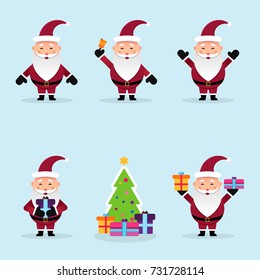Set of Christmas Santa Claus