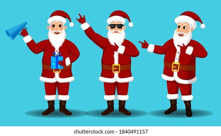 Set of Christmas Santa Claus vector