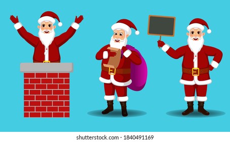 Set of Christmas Santa Claus vector