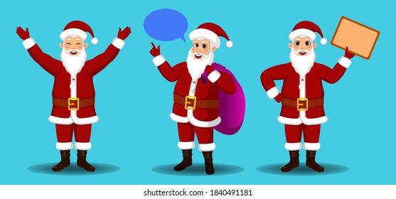 Set of Christmas Santa Claus vector