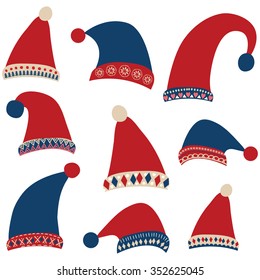 santa hats in different colors