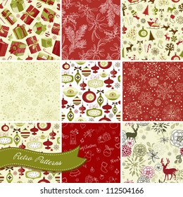 Set of Christmas Seamless backgrounds