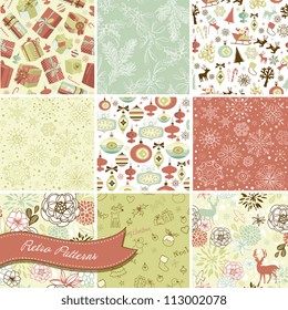 Set of Christmas Seamless backgrounds