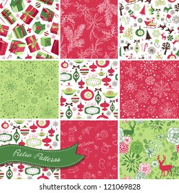 Set of Christmas Seamless backgrounds