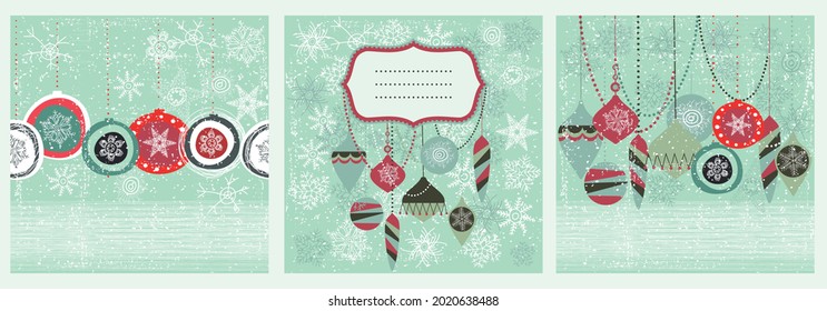 Set of Christmas seamless colorful patterns. Great choice for wrapping paper pattern or greeting cards. Merry Christmas and Happy New Year