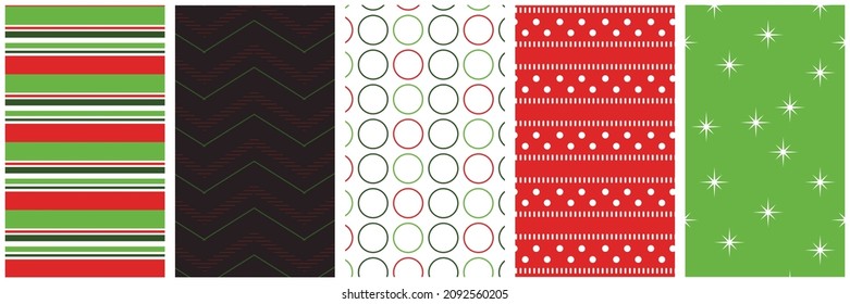 Set of Christmas seamless pattern