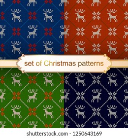 Set of Christmas seamless patterns