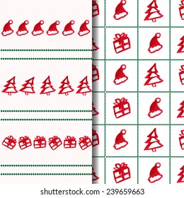 Set of Christmas seamless patterns