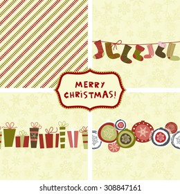 Set of Christmas seamless patterns