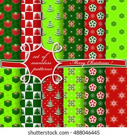 set of Christmas seamless vector illustration. Christmas symbols,Christmas patterns