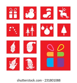 set of christmas signs and symbols vector