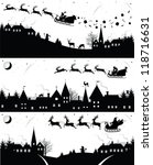 Set of christmas silhouettes.