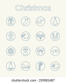 Set of Christmas simple icons