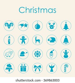 Set of Christmas simple icons