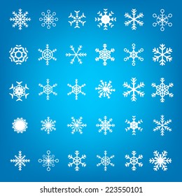 Set of christmas snow flakes 