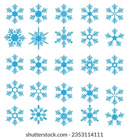 Set of Christmas snowflake decorations