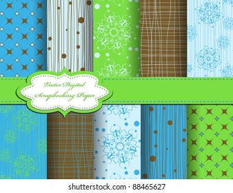 set of christmas snowflake vector paper for scrapbook