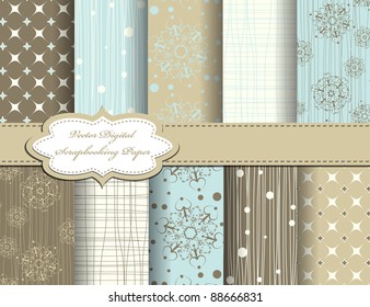 Set Of Christmas Snowflake Vector Paper For Scrapbook