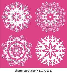 Set of Christmas snowflakes.