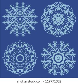 Set of Christmas snowflakes.