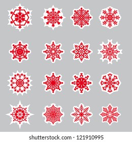 Set of Christmas snowflakes