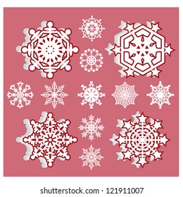 Set of Christmas snowflakes