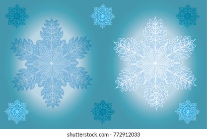 a set of Christmas snowflakes