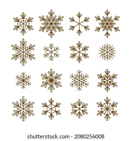 Set of Christmas snowflakes for winter design