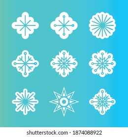 Set of Christmas Snowflakes, winter pattern design