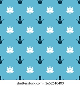 Pon la campana de las campanas de nieve navideñas y navidad en un patrón impecable. Vector
