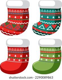 Set of Christmas socks illustration