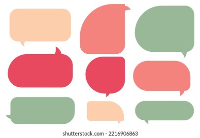 Set christmas speech bubbles on white background. chat box or chat vector square and doodle message or communication icon Cloud speaking for comics and minimal message dialog