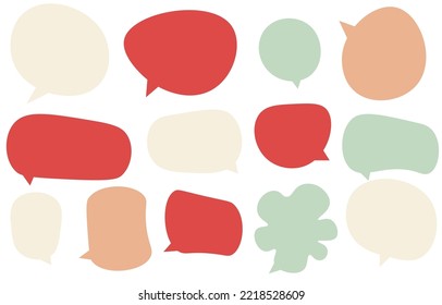 Set christmas speech bubbles on white background. chat box or chat vector square and doodle message or communication icon Cloud speaking for comics and minimal message dialog