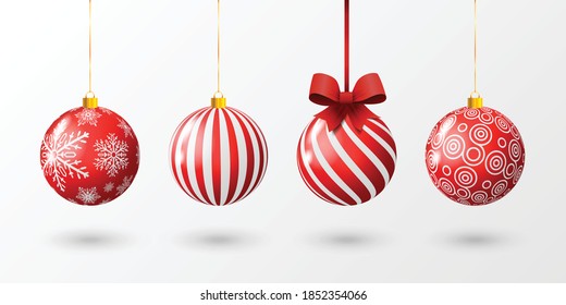 Set of christmas sphere. 3d model of christmas toys