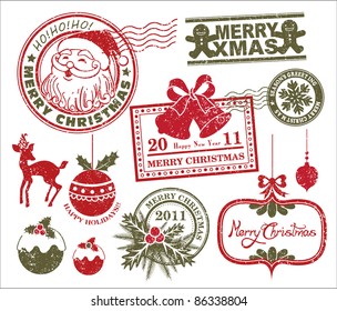 Christmas Cute Stamps Collection - Funny Illustration Royalty Free SVG,  Cliparts, Vectors, and Stock Illustration. Image 16353293.