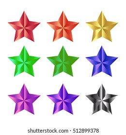 Set Christmas Star Icon Symbol Design. Vector christmas illustration isolated on white background