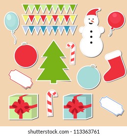 Set of christmas stickers