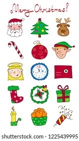 Set of Christmas stickers