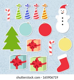 Set of christmas stickers