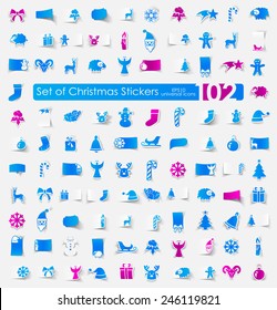 Set of Christmas stickers
