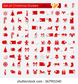 Set of Christmas stickers