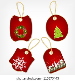 Set of Christmas stickers vector illustration