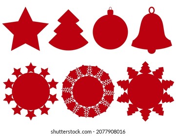 Set of christmas stickers. Vector illustration.