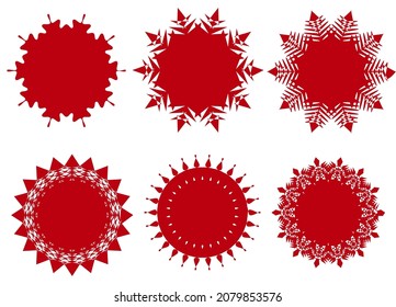 Set of christmas stickers. Vector illustration.