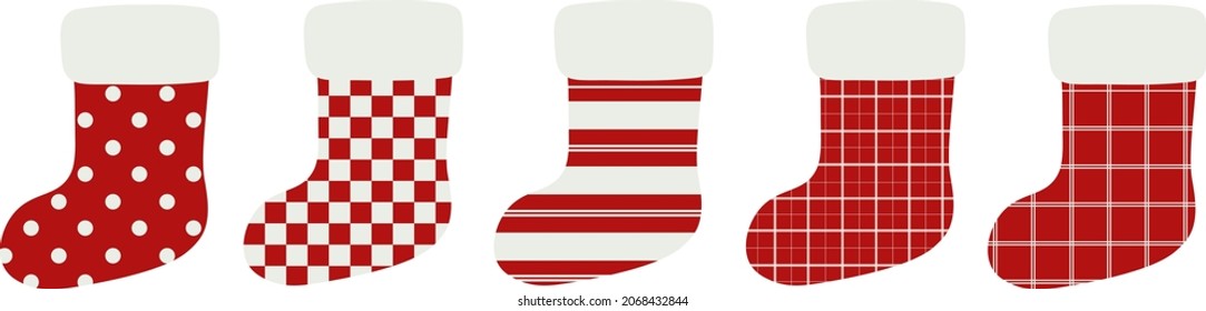 Set Christmas stocking vector illustration